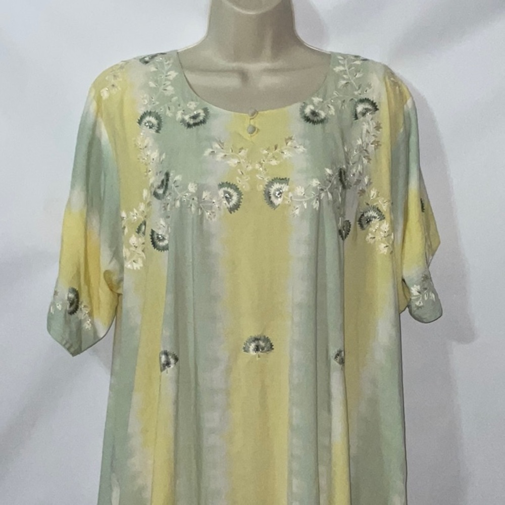 Sameera Fashions, Indian Kurta or dress.  Yellow and green with embroide…